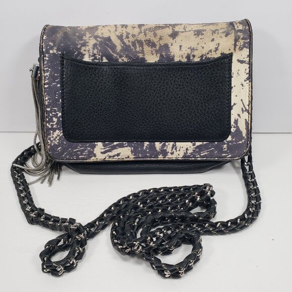 Aimee Kestenberg Crossbody Purse Bag Handbag Black Leather - Picture 3 of 11